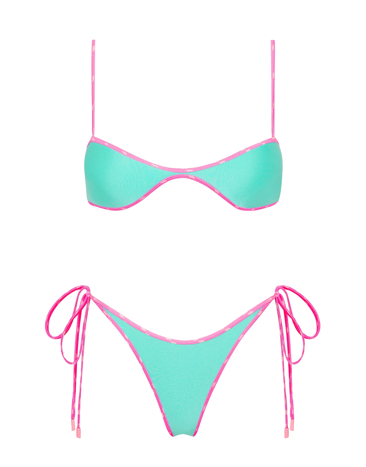 ESTE - TURQUOISE Neoprene Scoop Crop Bikini Set