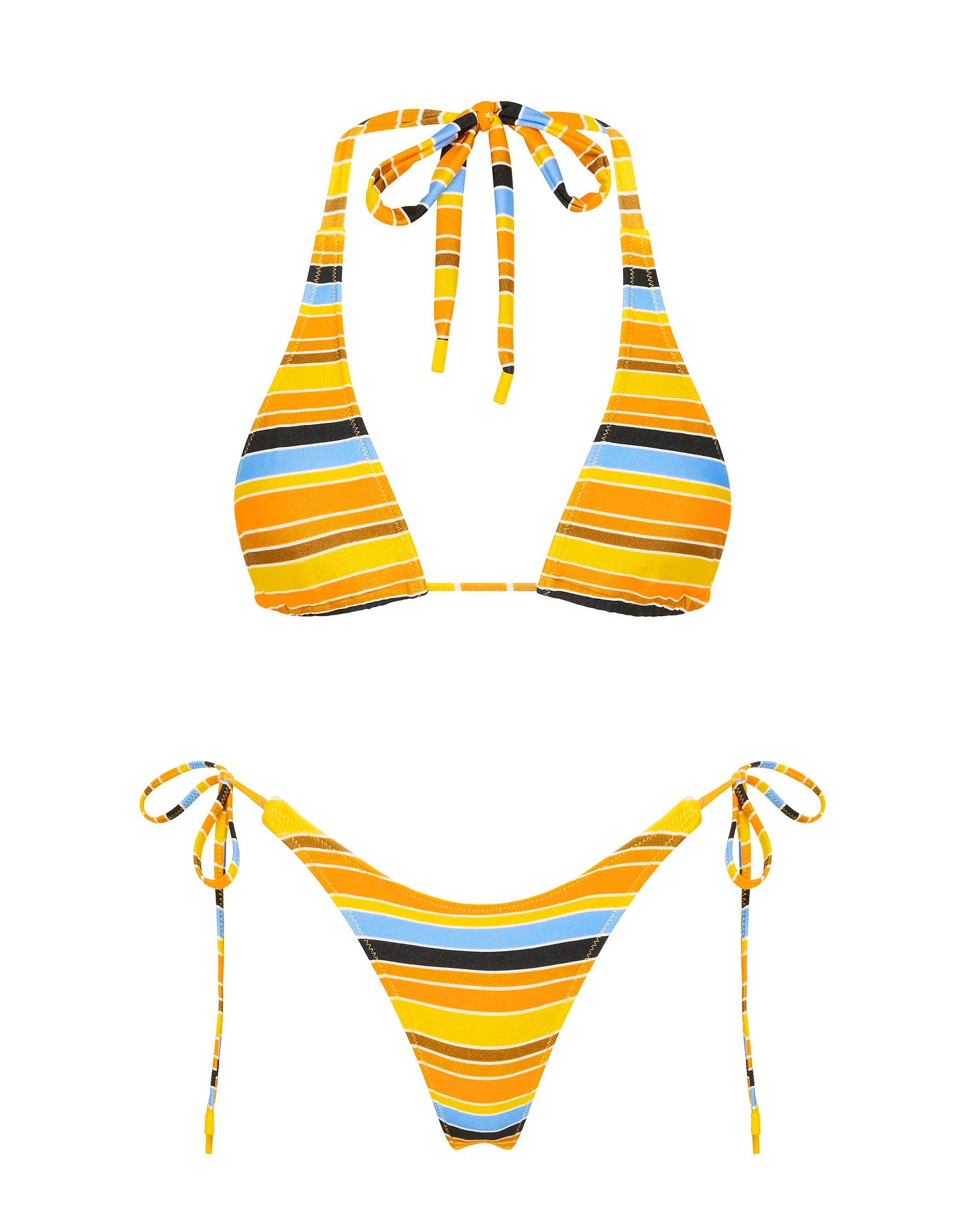 DARA - TORE Stripe Triangle Bikini Set