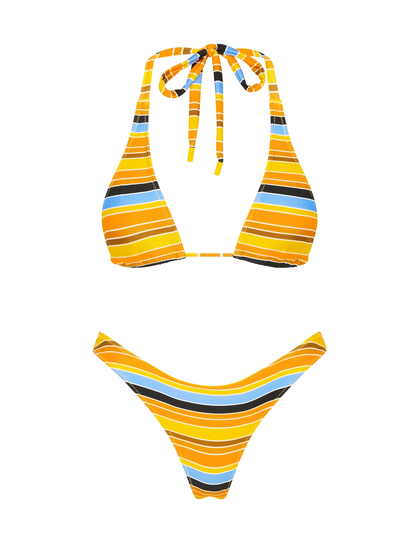 DARA - TORE Stripe Triangle Bikini Set