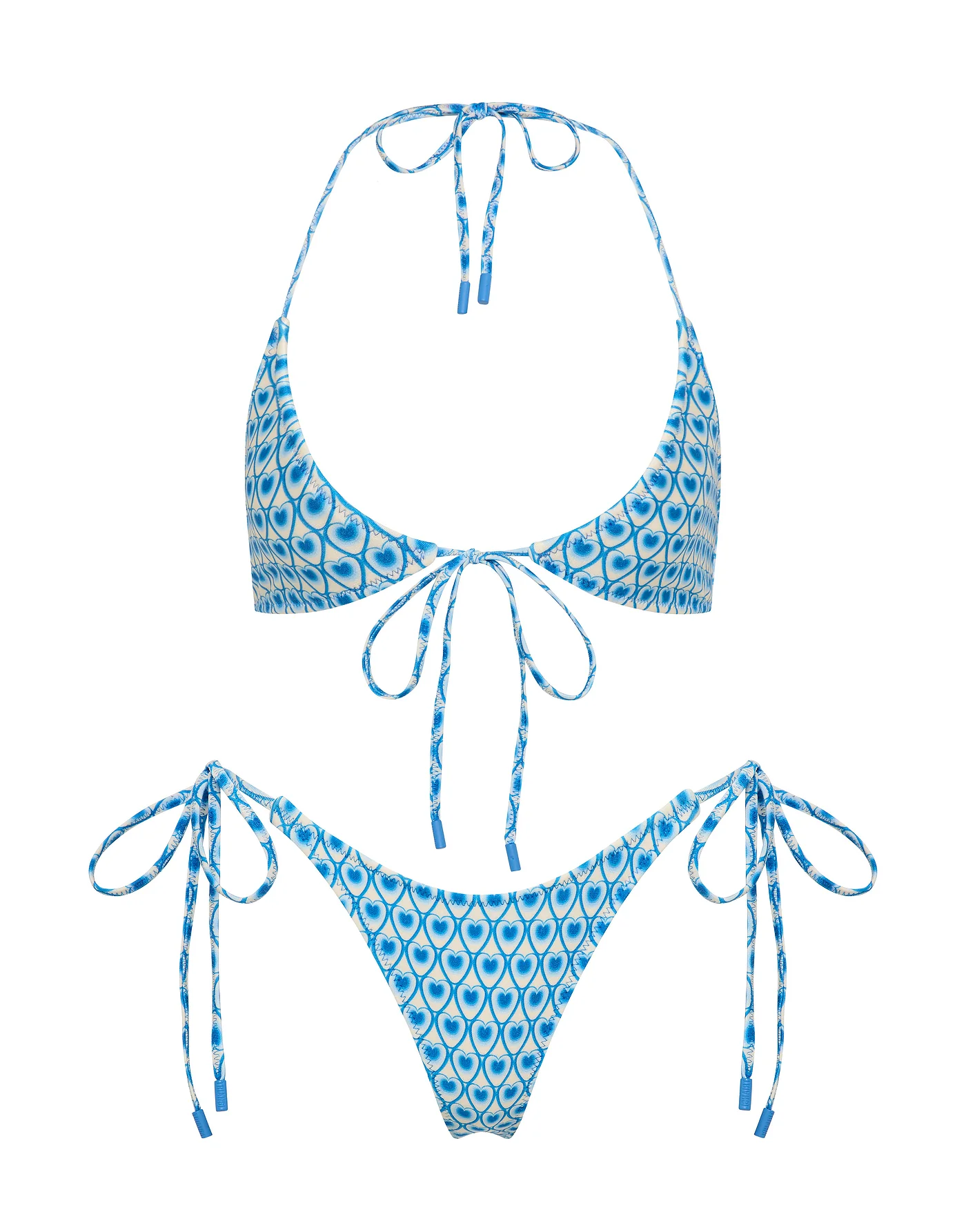 SOFI - RIYA Blue Geometric Halter Bikini Set