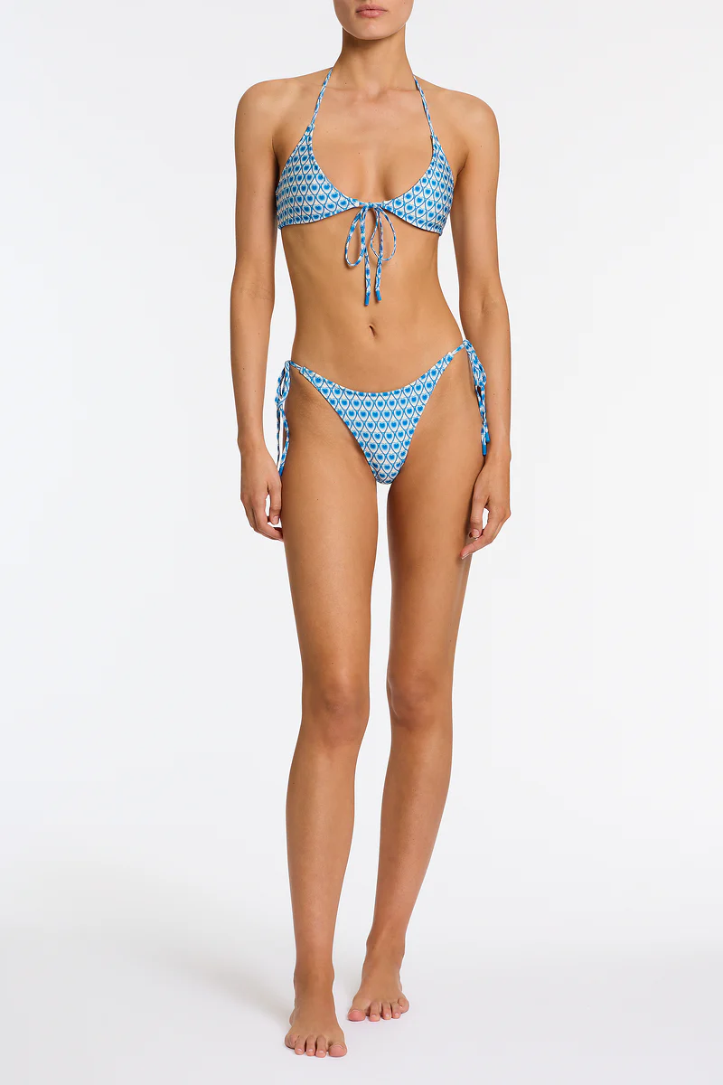 SOFI - RIYA Blue Geometric Halter Bikini Set