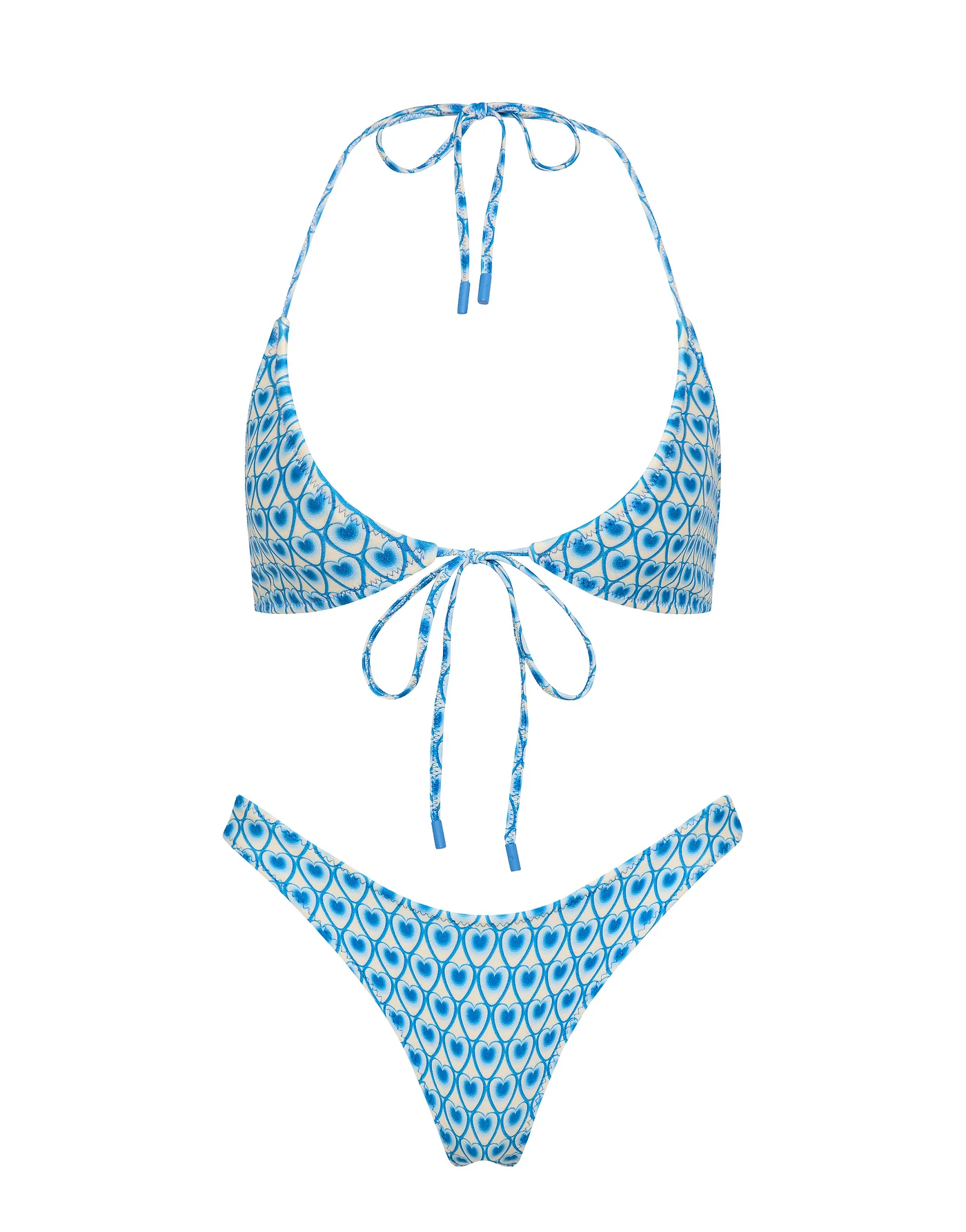 SOFI - RIYA Blue Geometric Halter Bikini Set
