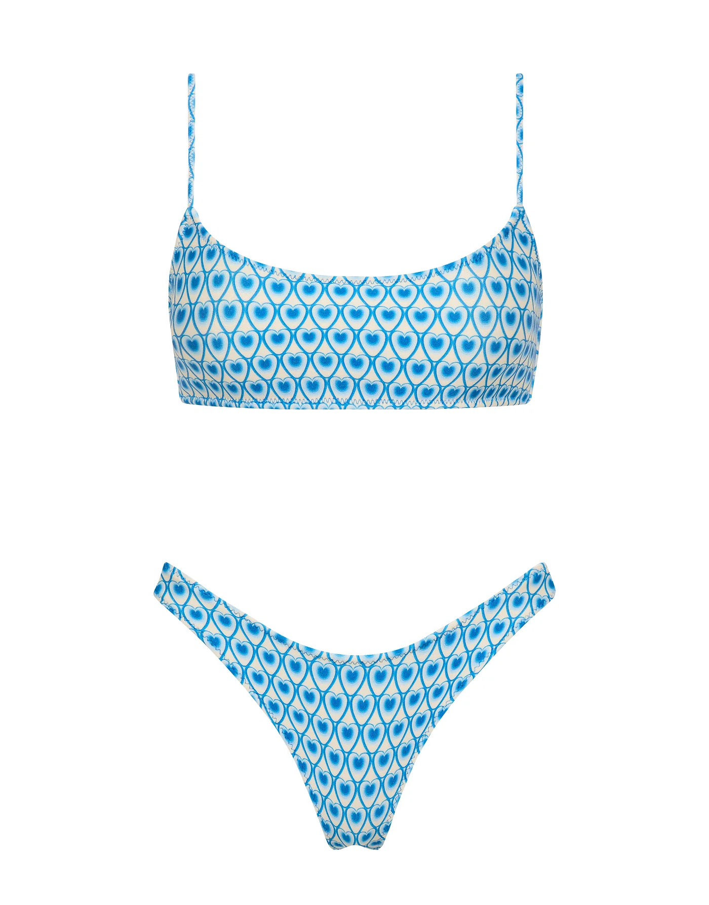 MICA - RIYA Blue Geometric Crop Bikini Set