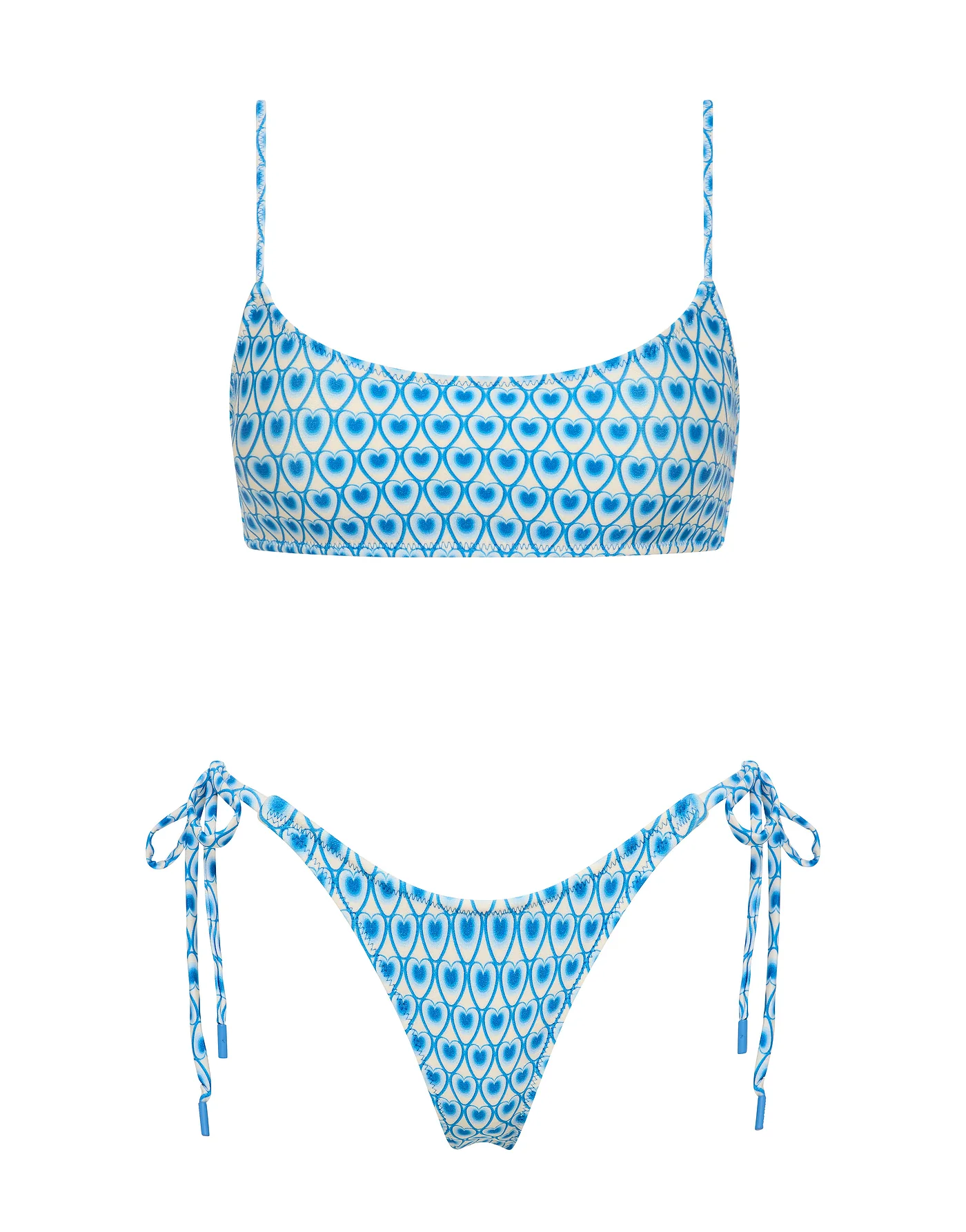 MICA - RIYA Blue Geometric Crop Bikini Set