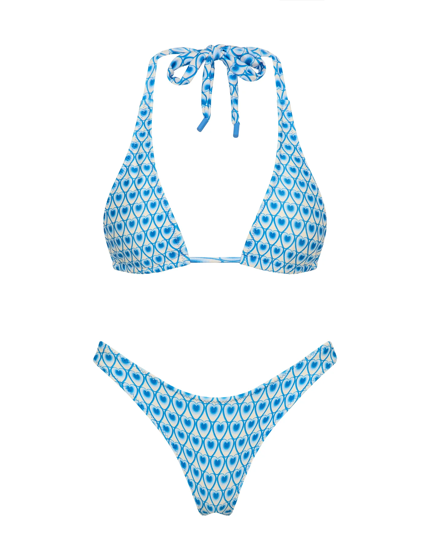 DARA - RIYA Blue Geometric Triangle Bikini Set
