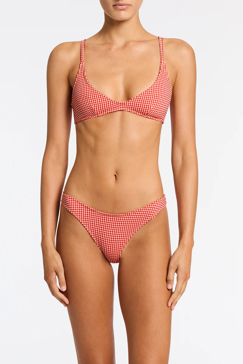 MAIA - PRON Red Gingham Scoop Bikini Set