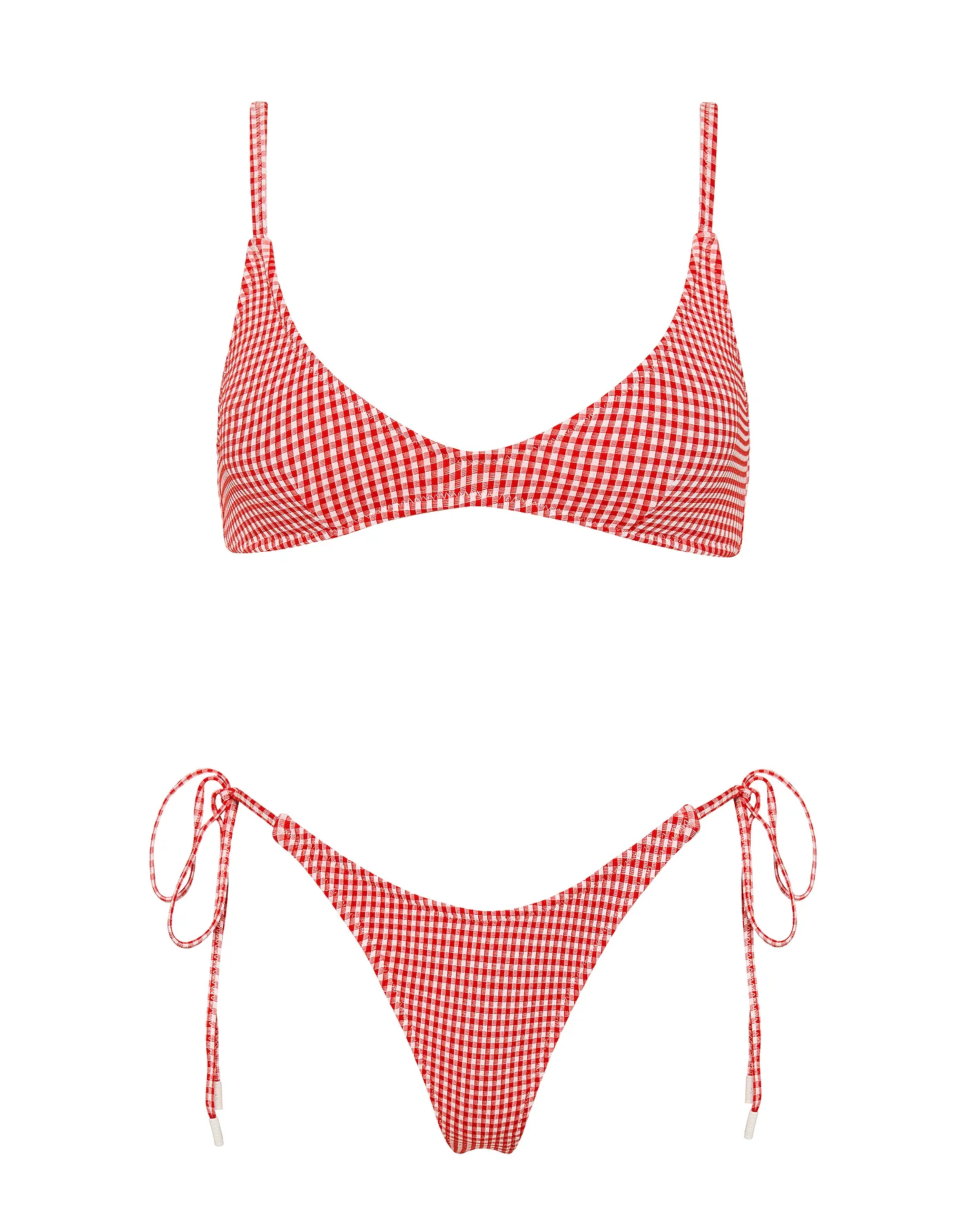MAIA - PRON Red Gingham Scoop Bikini Set