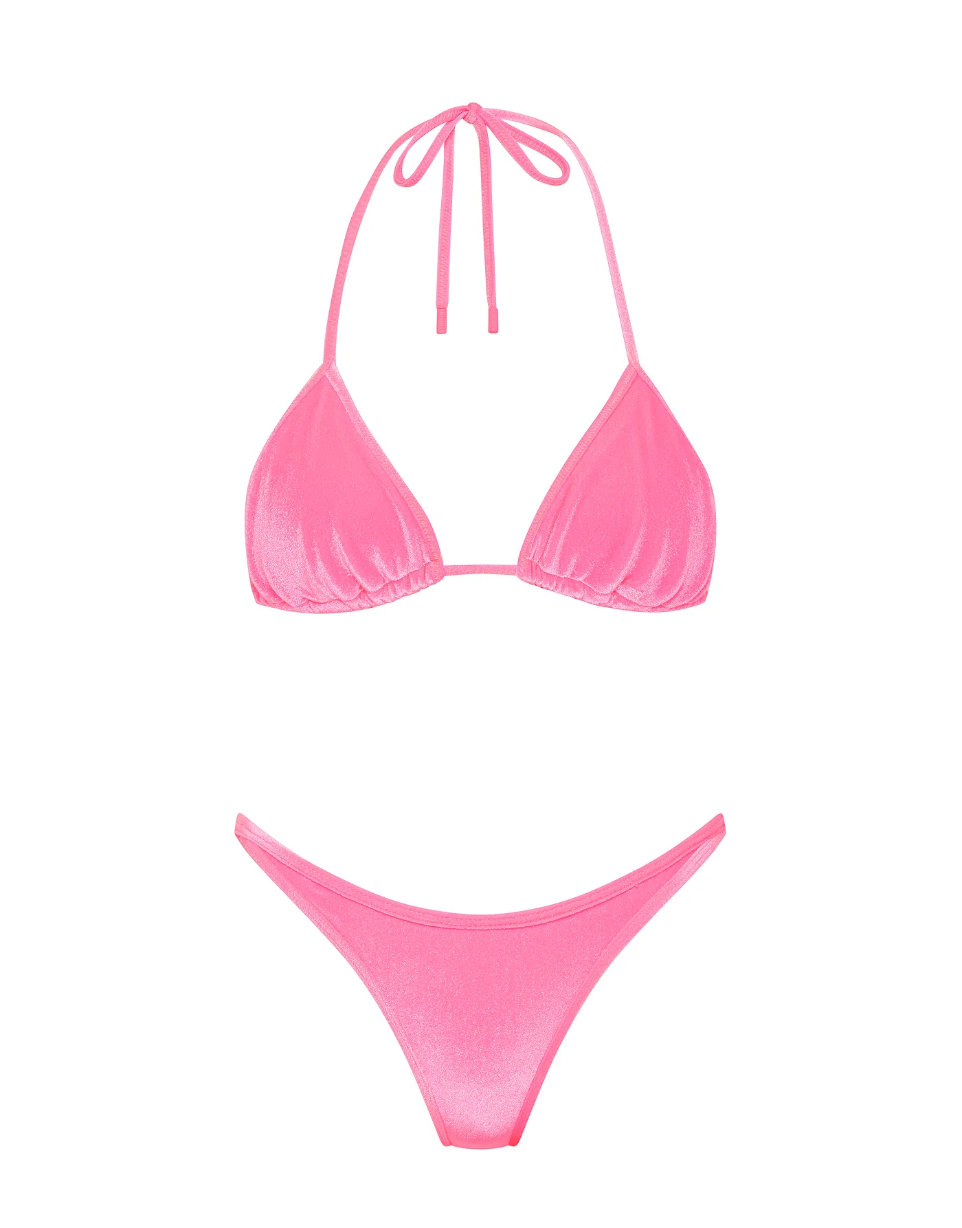VINCA - PINK CANDY VELVET Triangle Bikini Set