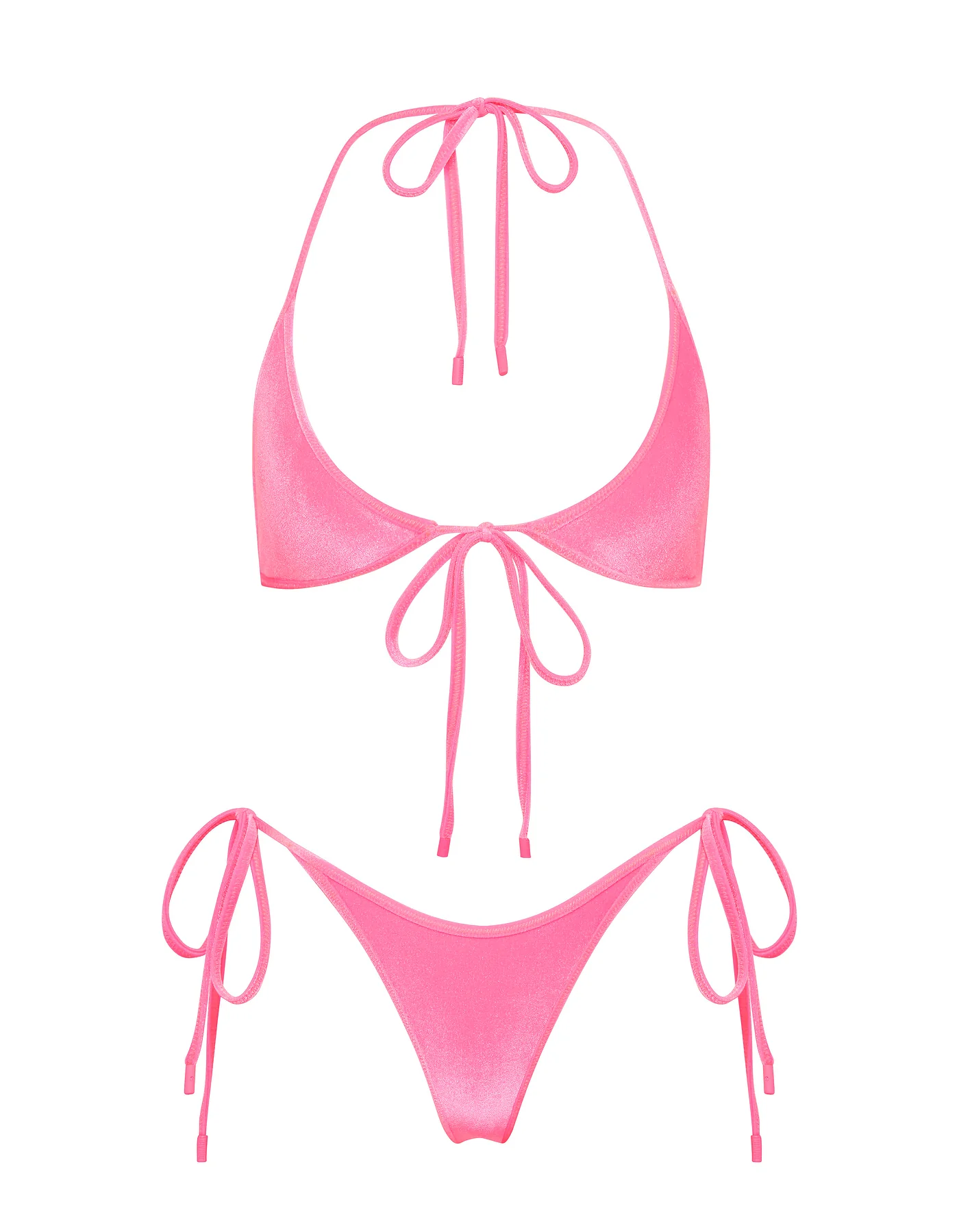 SOFI - PINK CANDY VELVET Halter Bikini Set