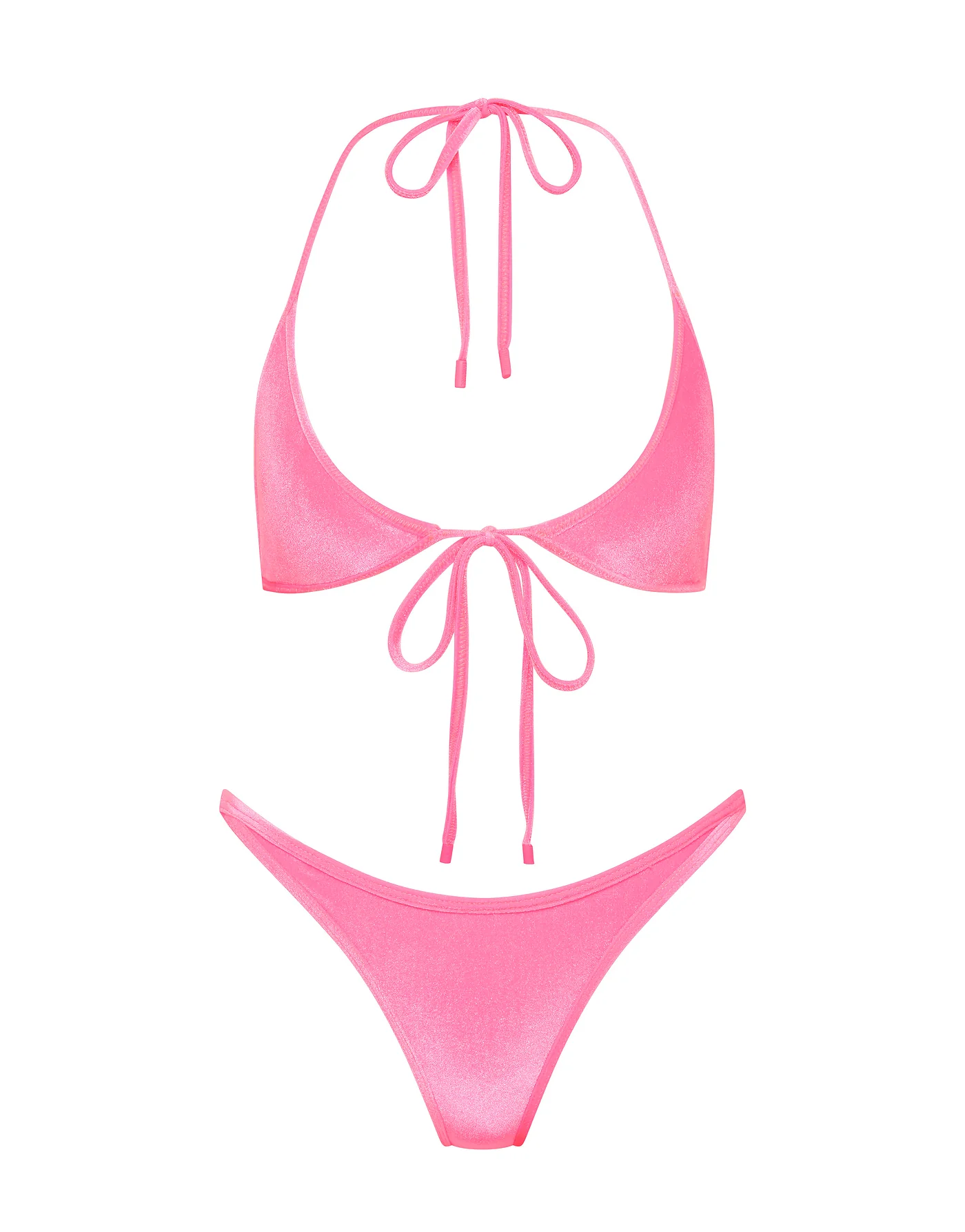 SOFI - PINK CANDY VELVET Halter Bikini Set