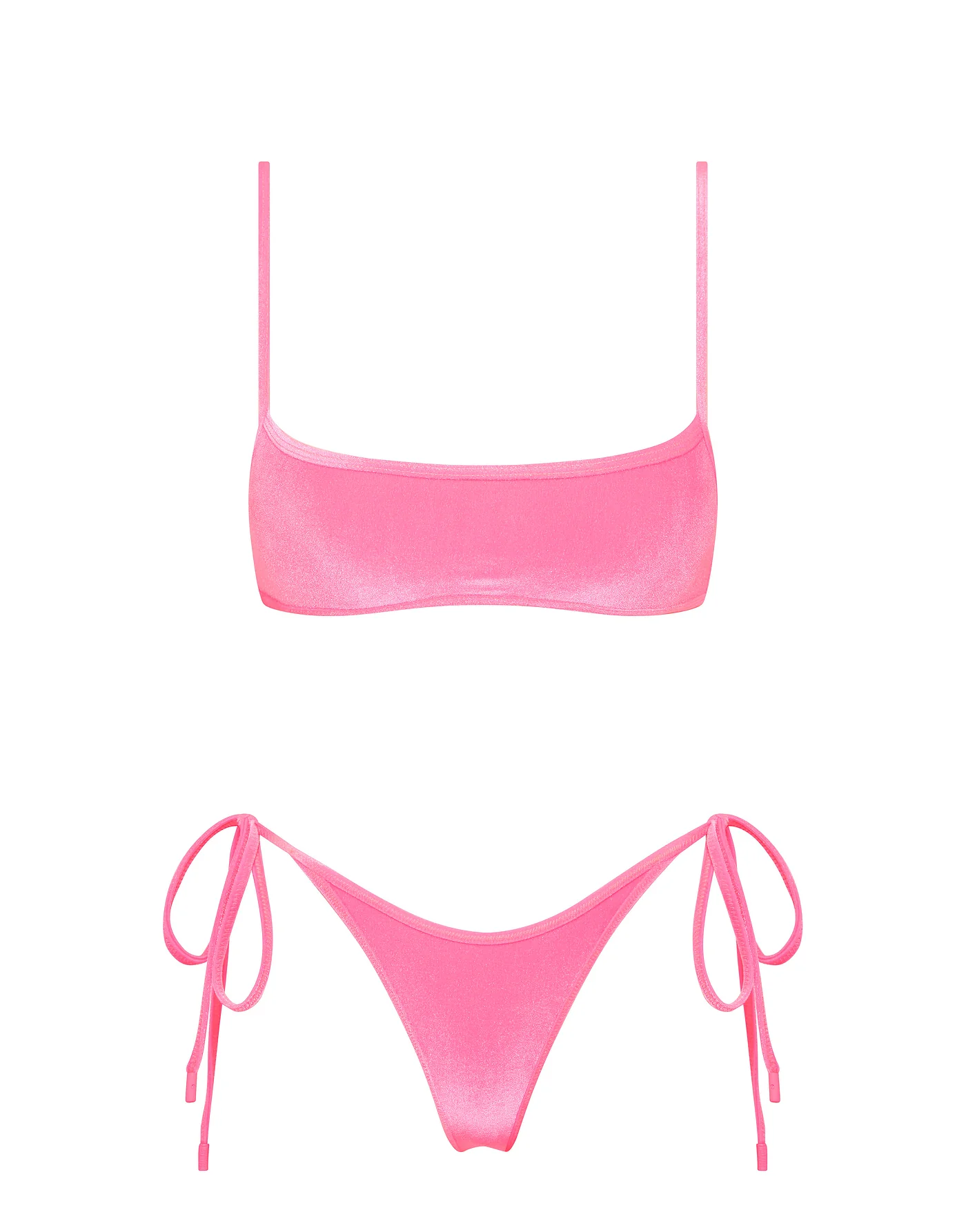 MIMA - PINK CANDY VELVET Crop Bikini Set