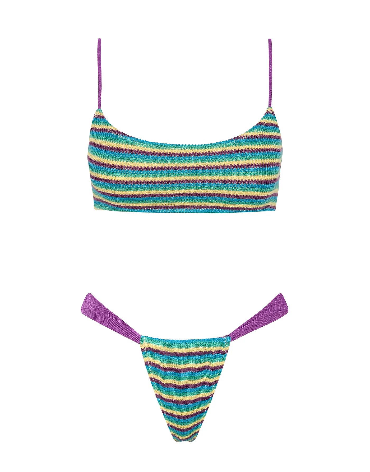 MICA - ORCHID CROCHET STRIPE Scoop Bikini Set