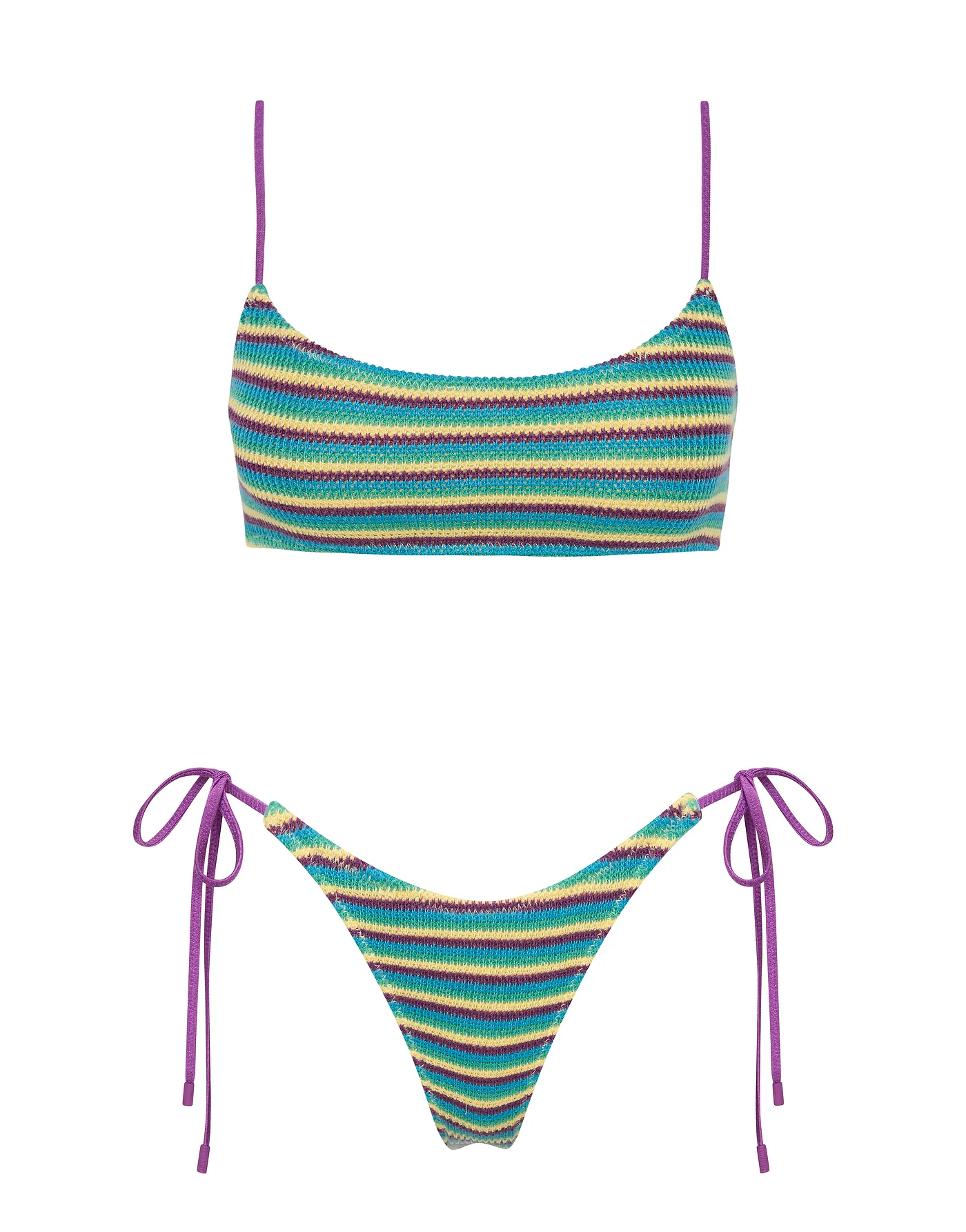 MICA - ORCHID CROCHET STRIPE Scoop Bikini Set