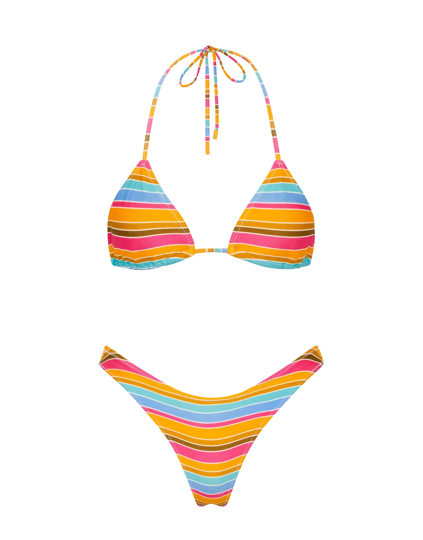 VINCA - MELON STRIPE Triangle Bikini Set