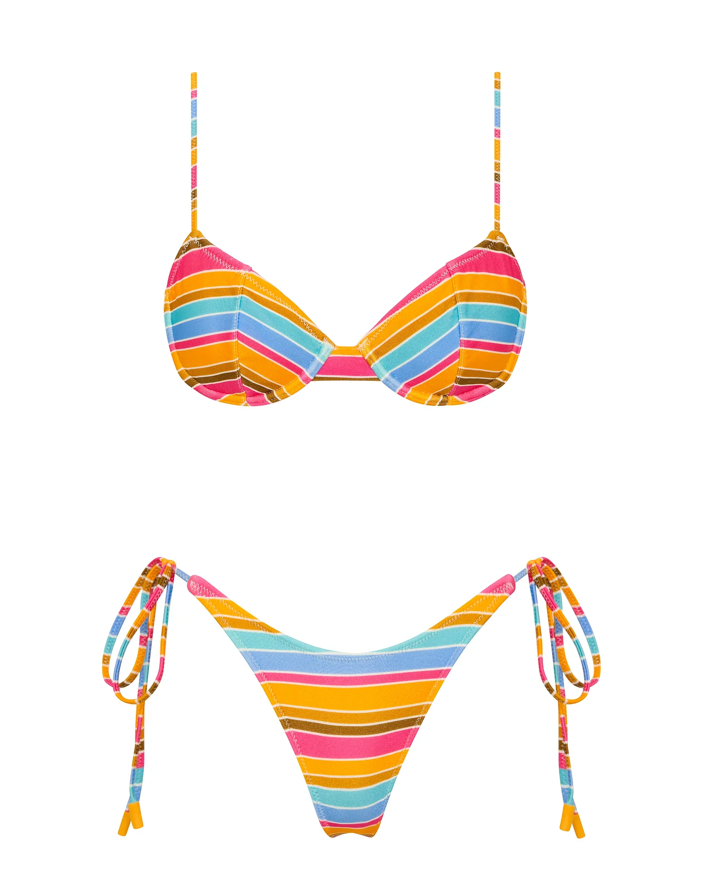 JARA - MELON STRIPE Balconette Bikini Set