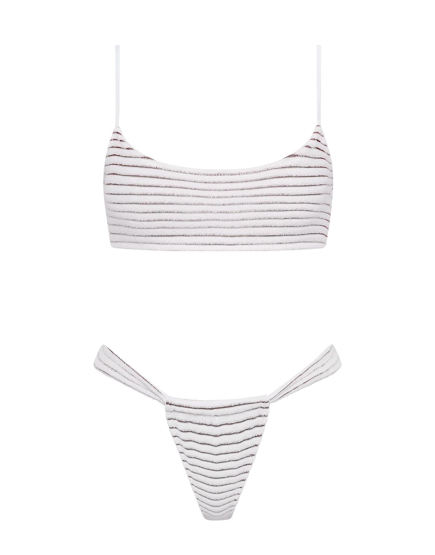 MICA - LUSAIL White Terry Towelling Crop Bikini Set