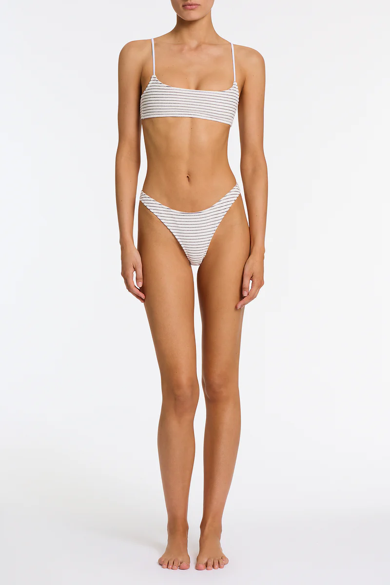 MICA - LUSAIL White Terry Towelling Crop Bikini Set