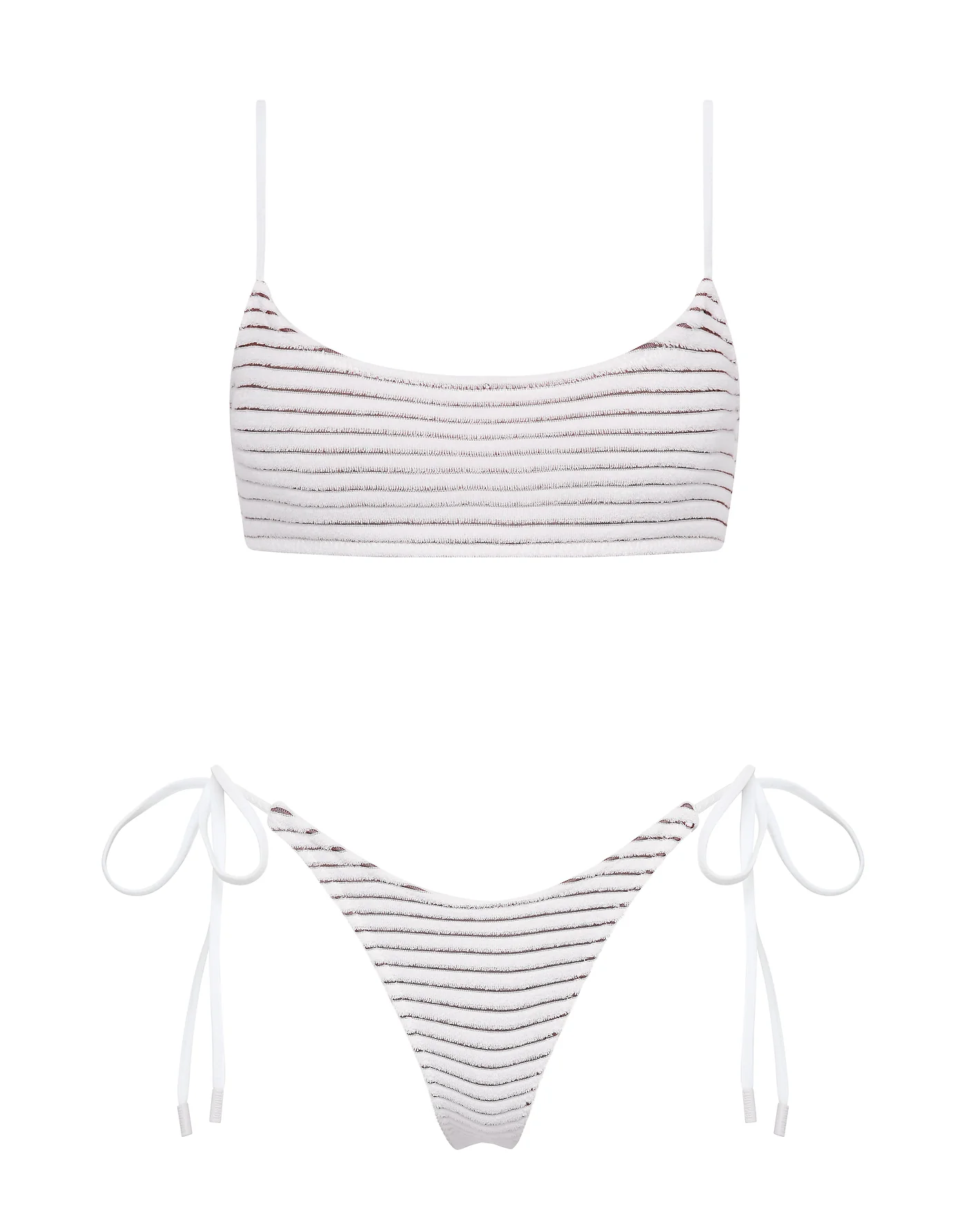 MICA - LUSAIL White Terry Towelling Crop Bikini Set