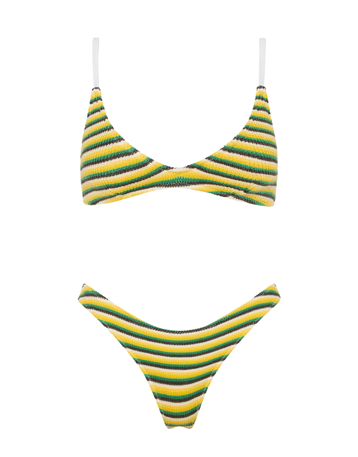MAIA - LEMONADE Crochet Stripe Crop Bikini Set