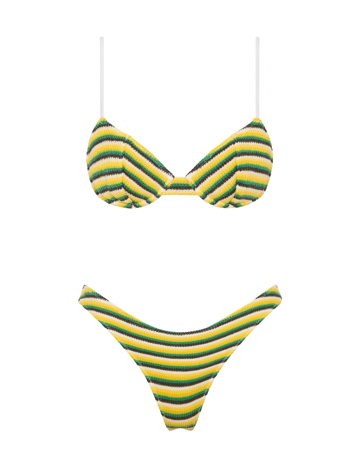 JARA - LEMONADE Crochet Stripe Balconette Bikini