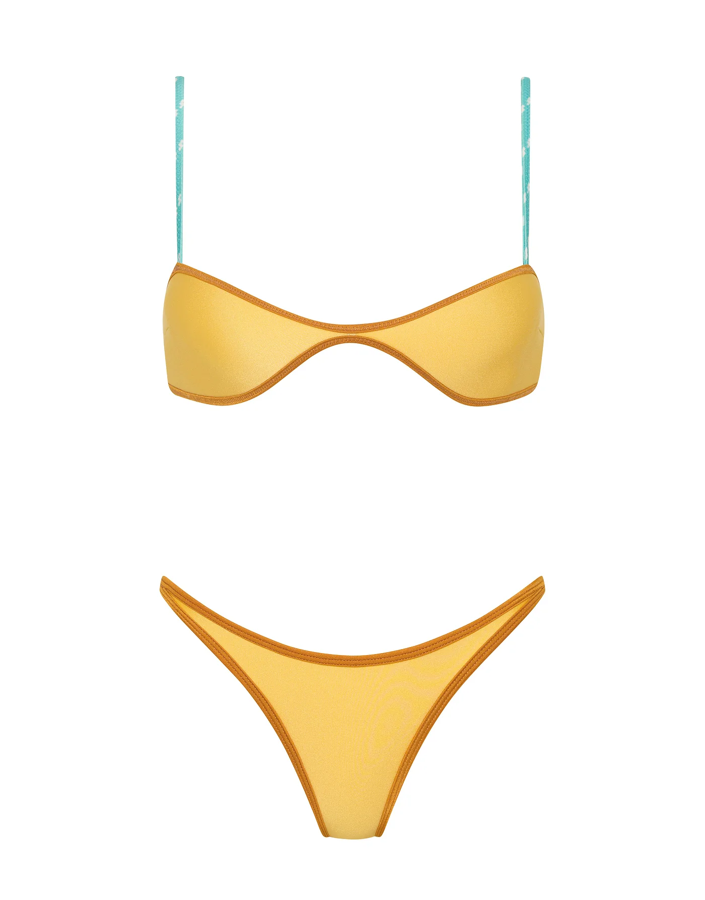ESTE - CANARY CRUSH Neoprene Scoop Crop Bikini Set