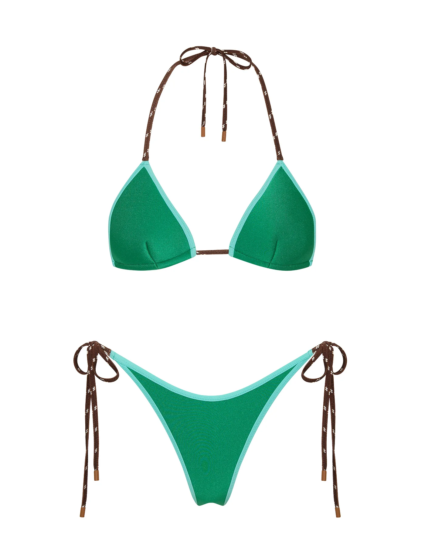 VINCA - JADED GREEN Neoprene Triangle Bikini Set
