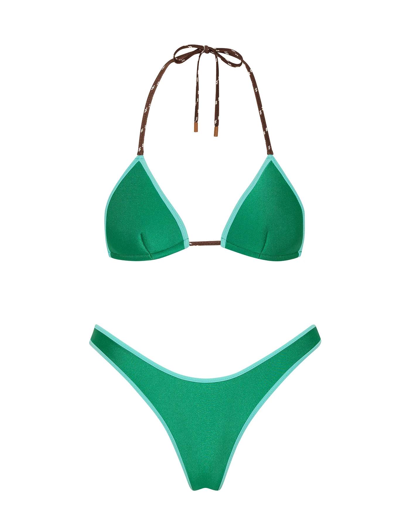 VINCA - JADED GREEN Neoprene Triangle Bikini Set