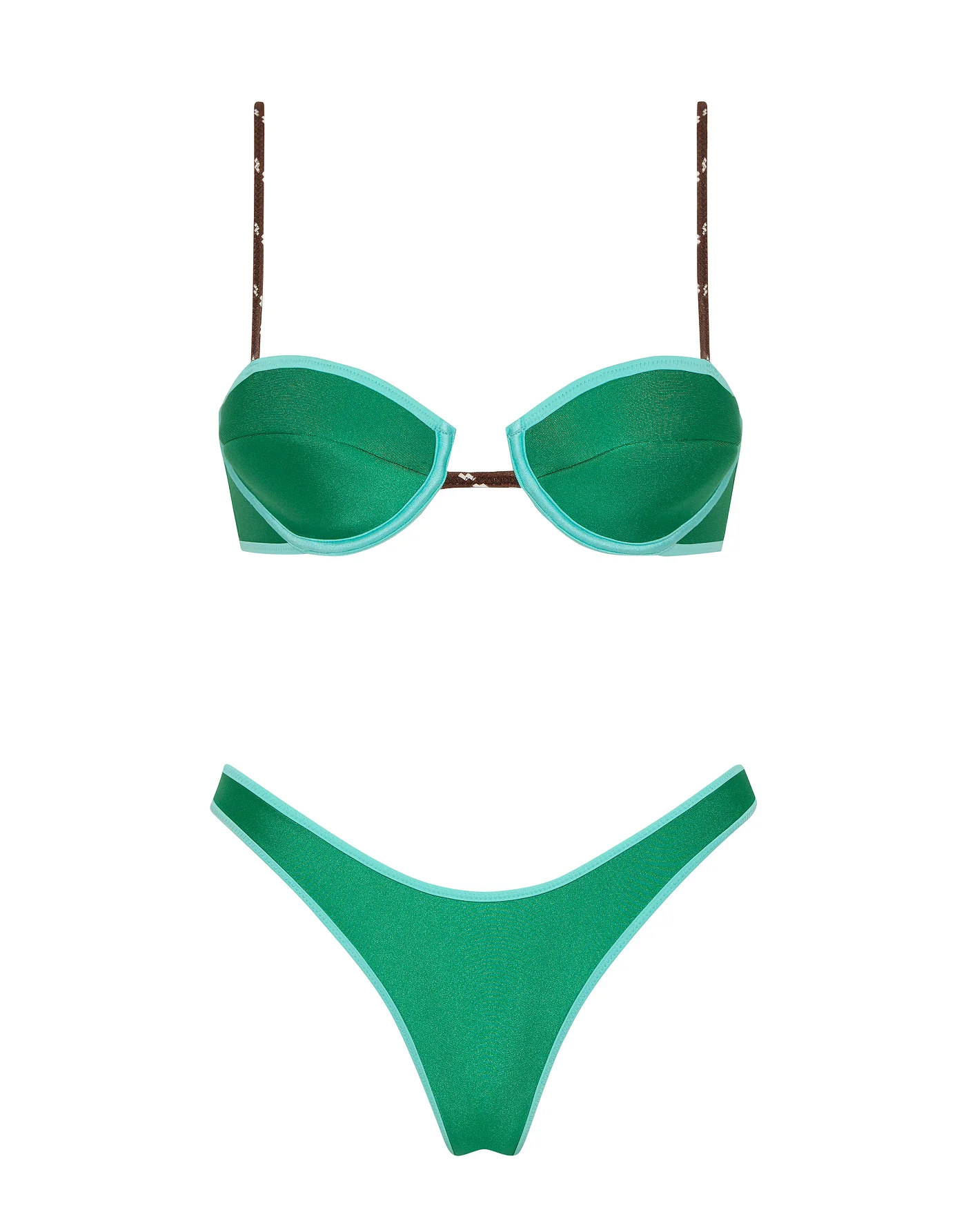 MALA - JADED GREEN Neoprene Balconette Bikini Set