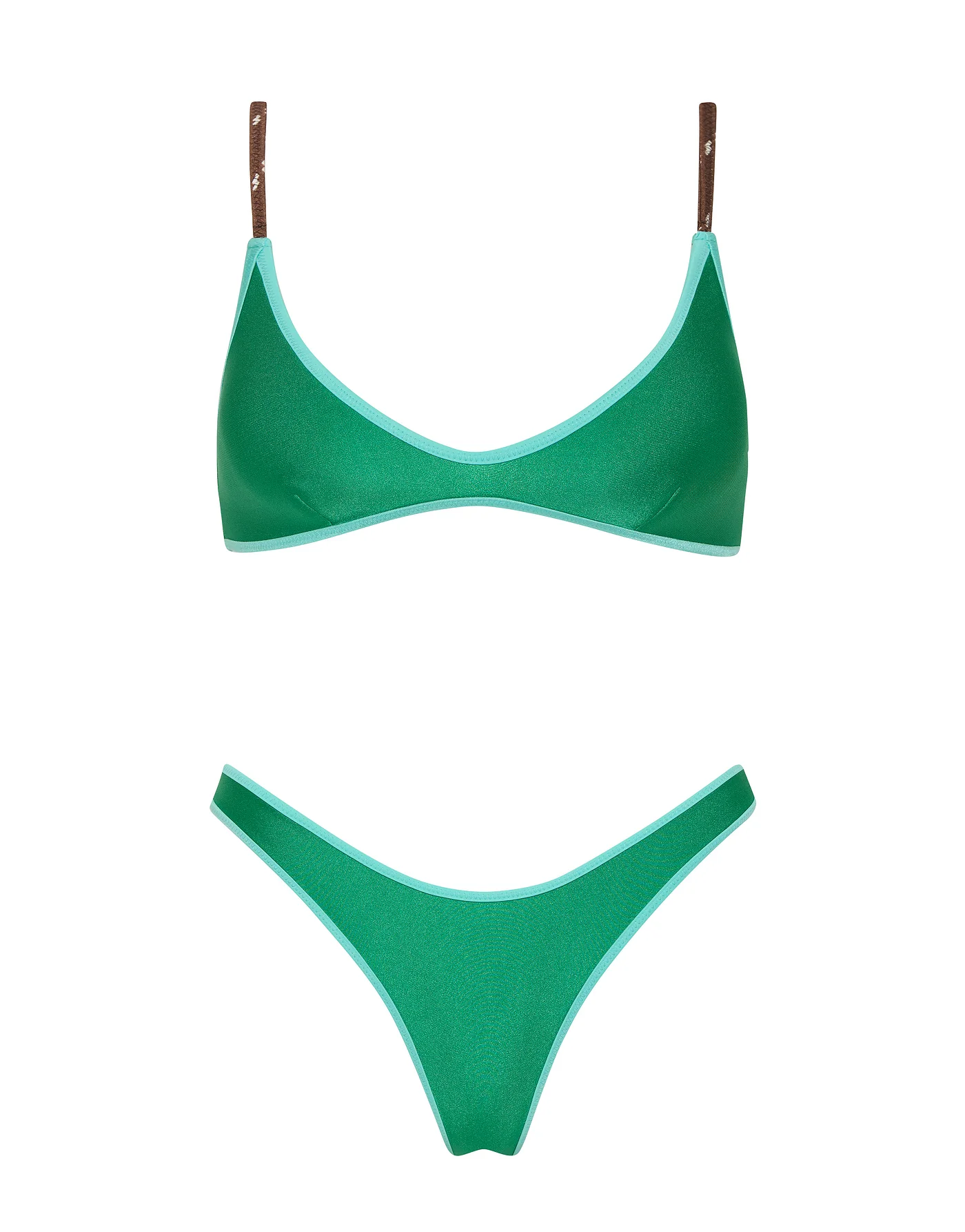 MAIA - JADED GREEN Neoprene Crop Bikini Set