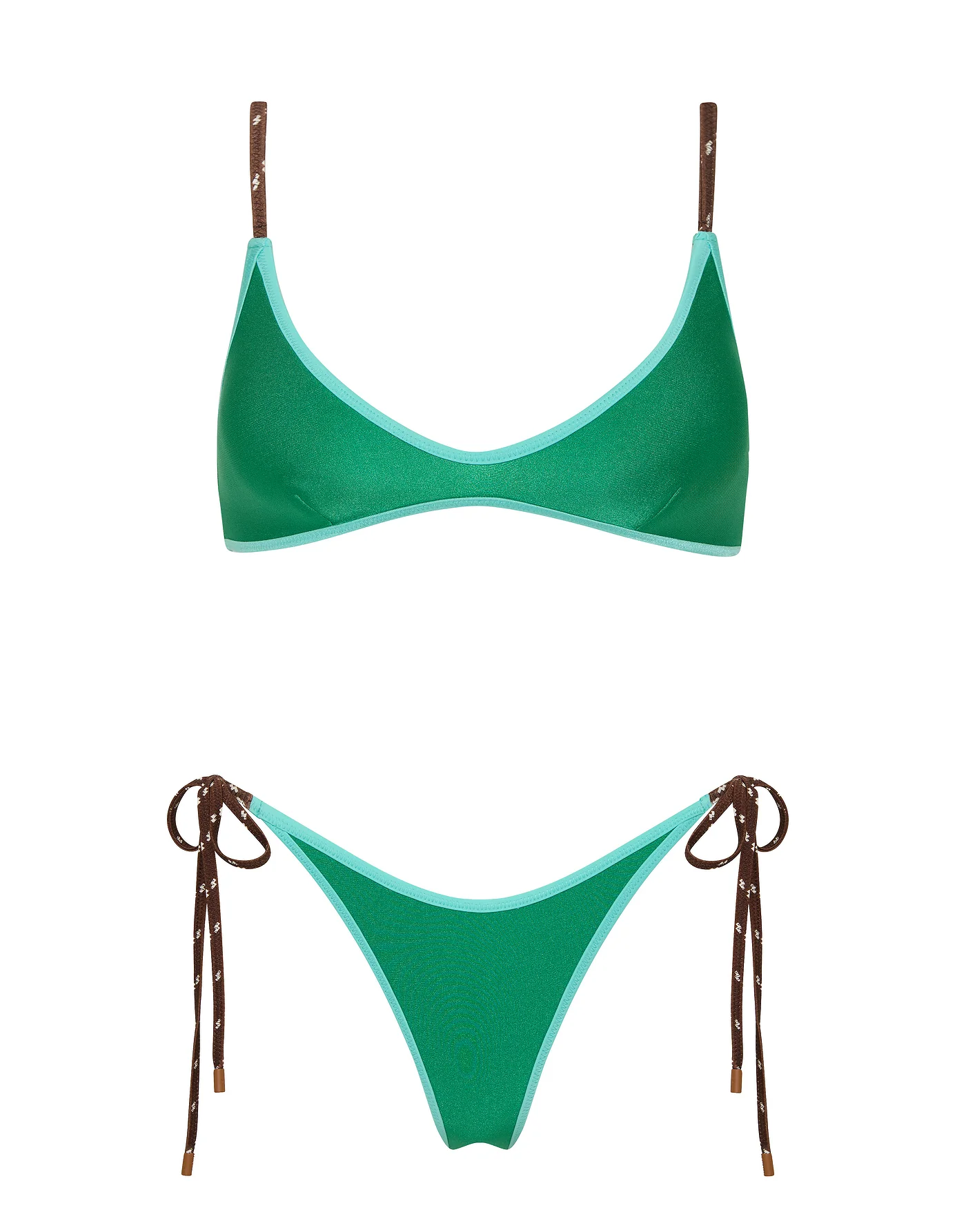 MAIA - JADED GREEN Neoprene Crop Bikini Set