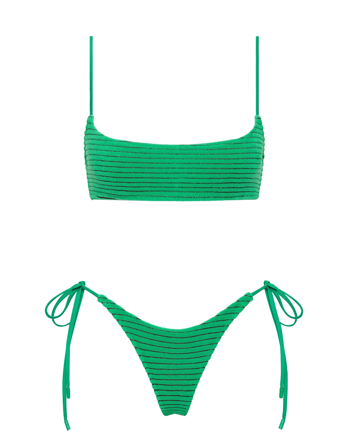 MICA - HUBE Green Terry Towelling Crop Bikini Set