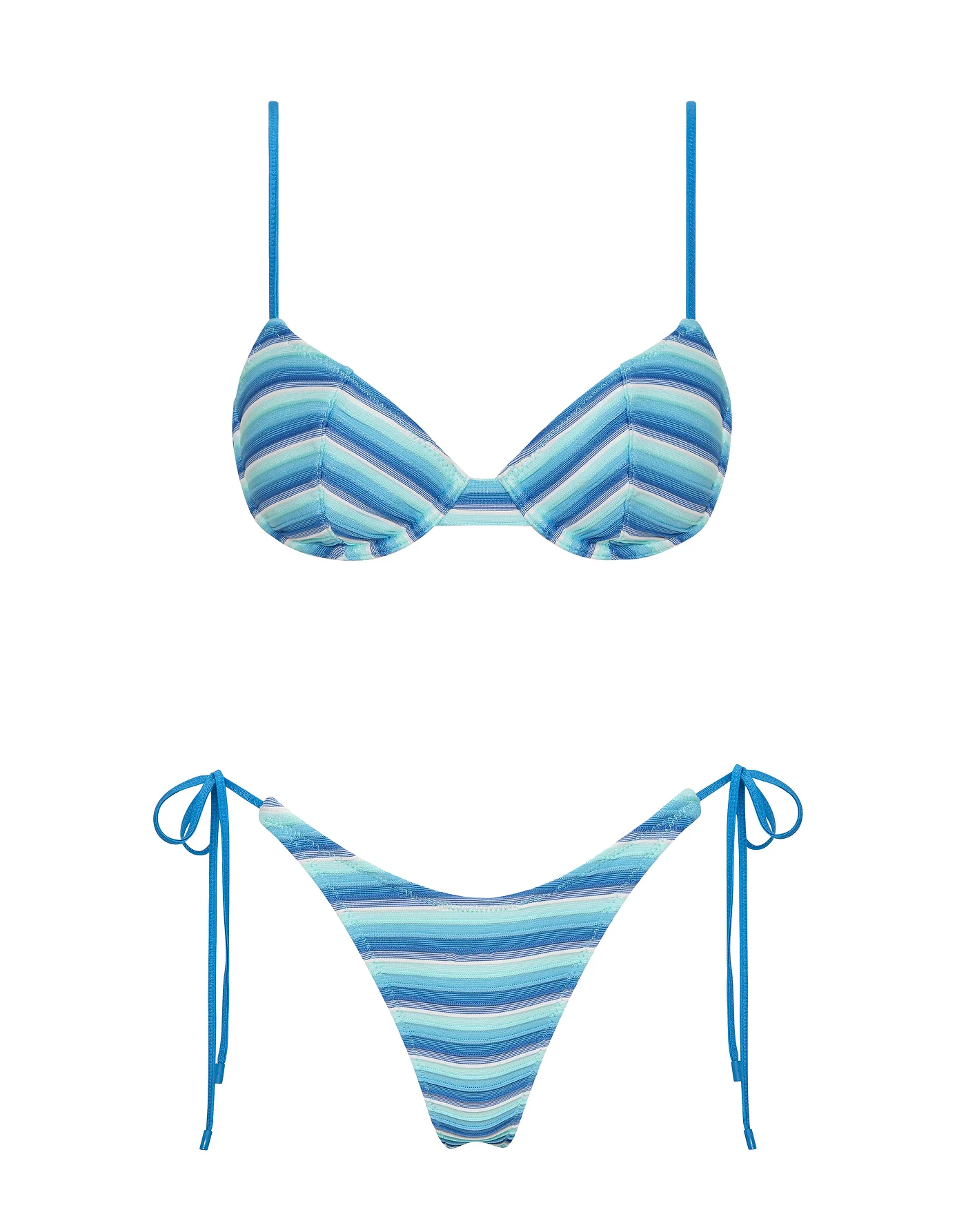 JARA - HORIZON BLUE Stripe  Balconette  Bikini