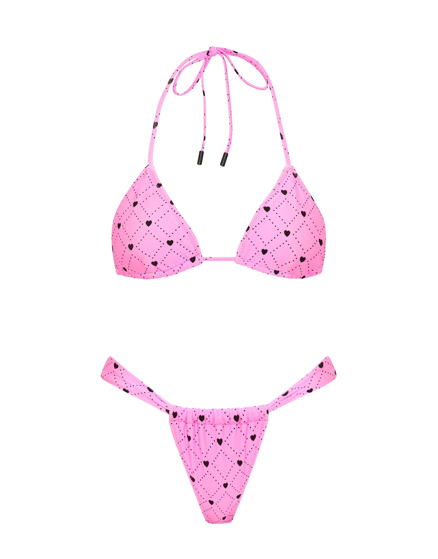 VINCA - CASSI Pink Heart Triangle Bikini Set