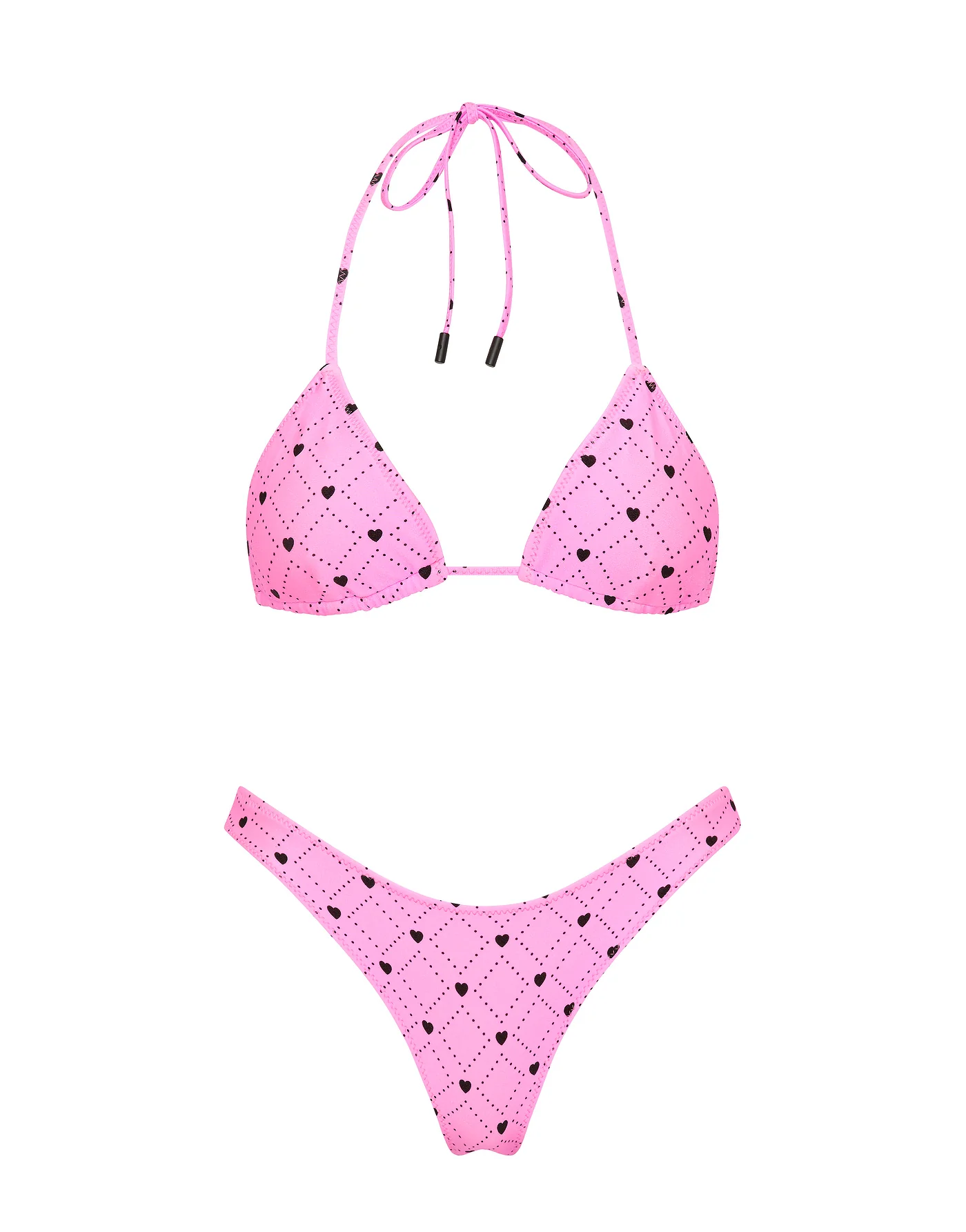 VINCA - CASSI Pink Heart Triangle Bikini Set