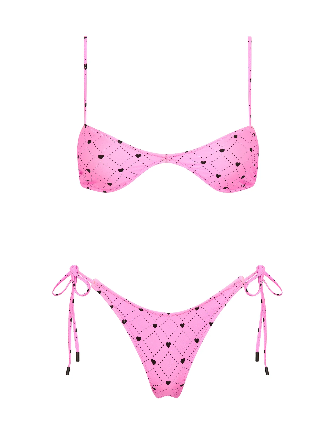 STELL - CASSI Pink Heart Scoop Bikini Set
