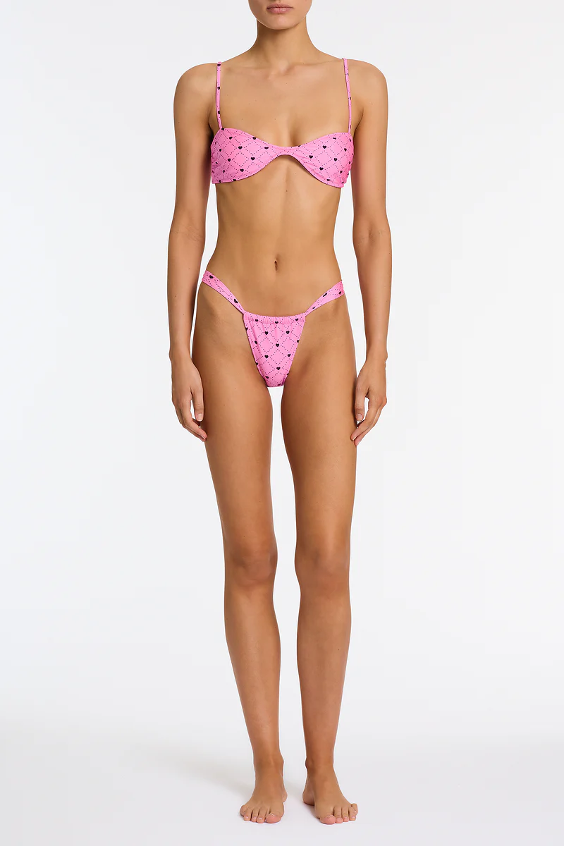 STELL - CASSI Pink Heart Scoop Bikini Set