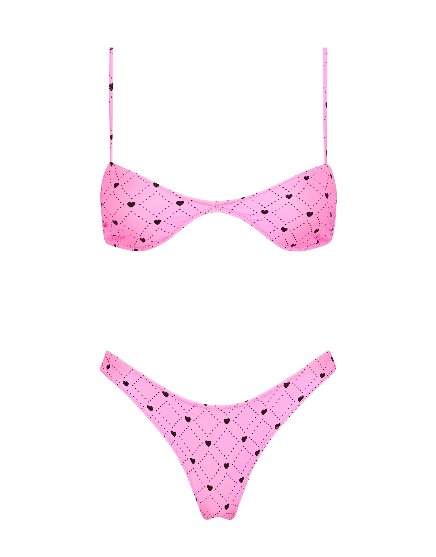 STELL - CASSI Pink Heart Scoop Bikini Set