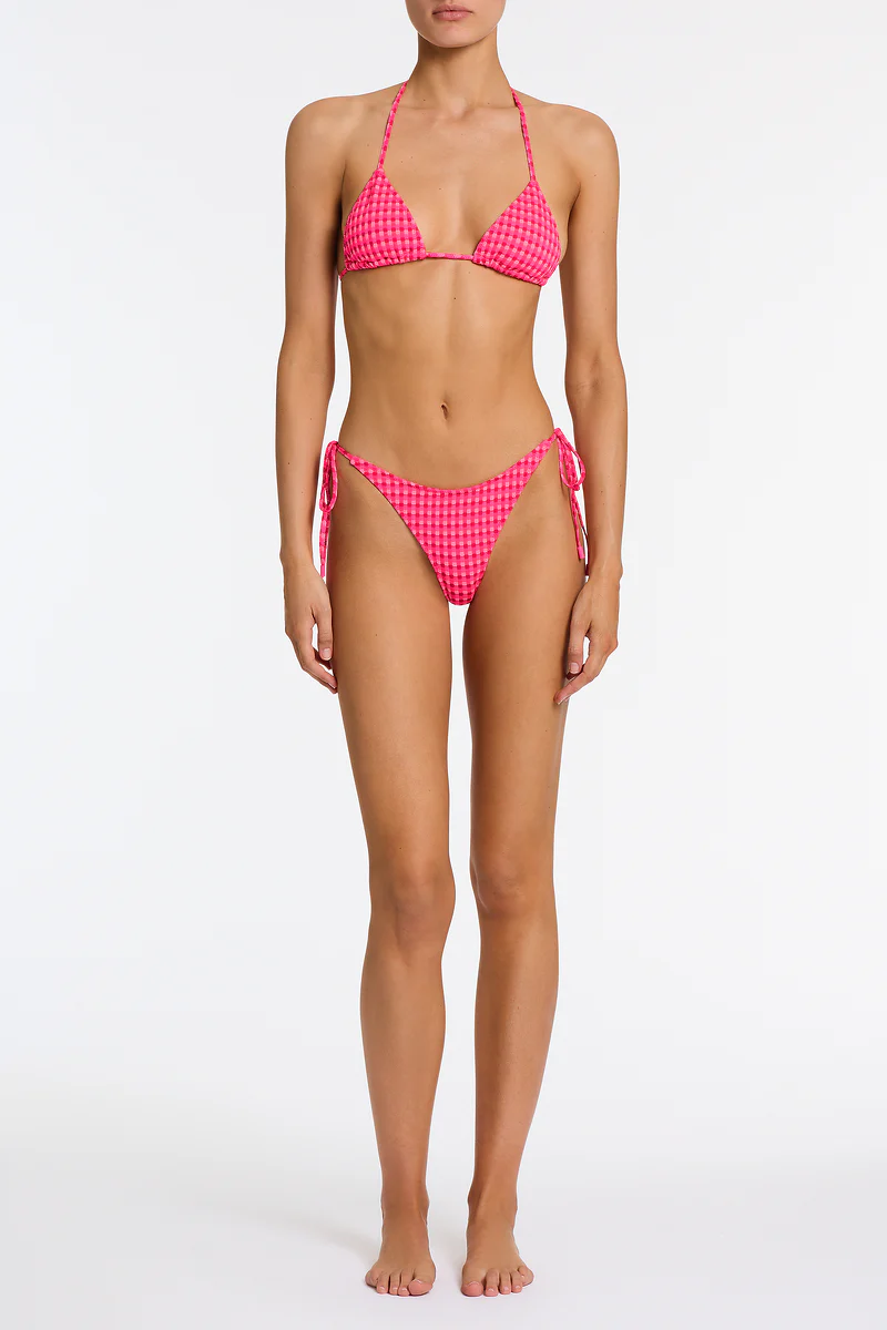 VINCA - ADAO Pink Textured Triangle Bikini Set