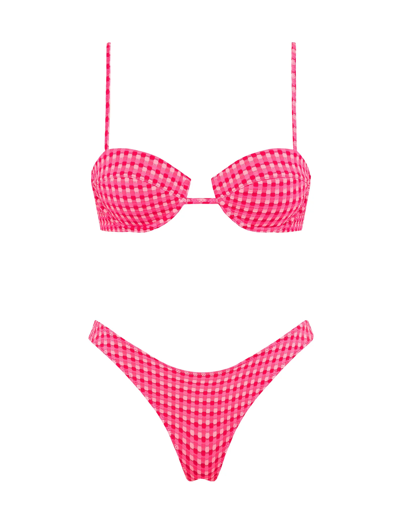 PALMA - ADAO Pink Textured Balconette Bikini Set