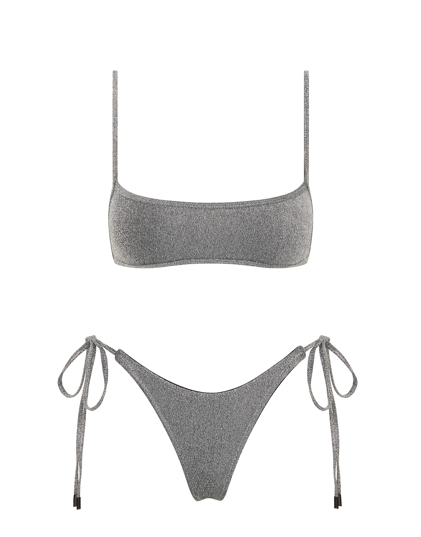 MIMA - SILVER SPARKLE Crop Bikini Set